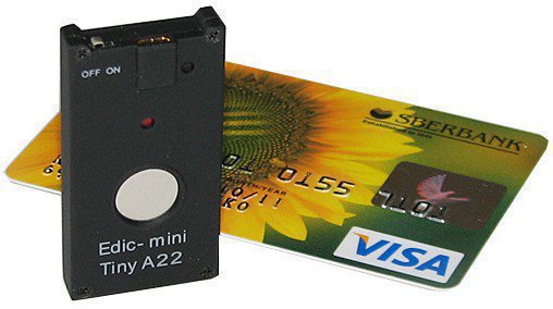 Посмотрите, насколько миниатюрен диктофон E-dic mini Tiny А22