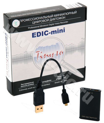 Комплектация цифрового диктофона E-dic-mini Tiny 16 А44